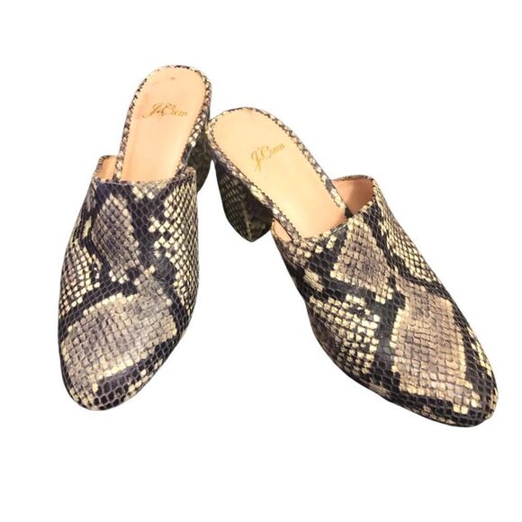 J. Crew Women’s Sophie Mule In Embossed Leather Size 6.5 - Picture 1 of 8
